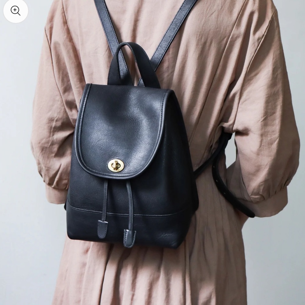 Vintage Coach Turnlock Leather Backpack
